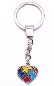 Autism Heart Charms Keychain